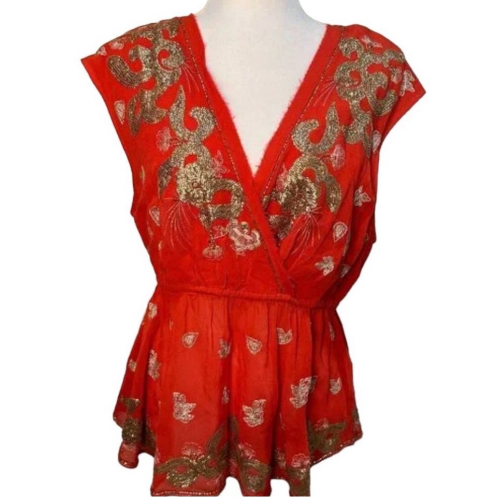 Free People Beaded Blouse